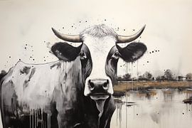 Monochrome Meditation: A Dutch Cow by Emil Husstege