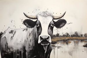 Monochrome Meditation: A Dutch Cow by Emil Husstege