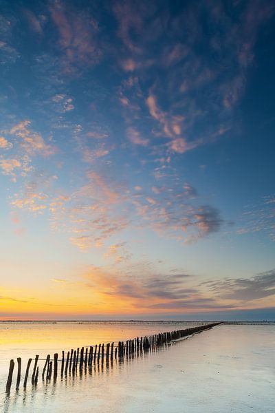 Driving dams at sunset by Hillebrand Breuker