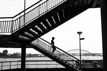 Stairs in silhouette Nijmegen van PIX STREET PHOTOGRAPHY