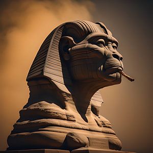 Sphinx mit Zigarette von Gert-Jan Siesling