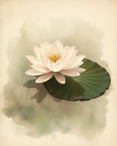 Lotus on Still Water - Japandi living style by Danny van Eldik - Perfect Pixel Design