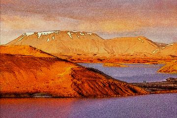 The golden hour at Skútustaðir