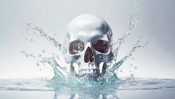 Totenkopf Schädel mit Wasser von Mustafa Kurnaz