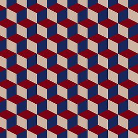 Motif géométrique abstrait moderne dans le style rétro no. 2 sur Dina Dankers