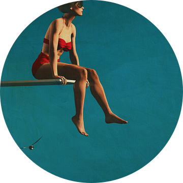 Een vrouw zittend op een duikplank van Jan Keteleer