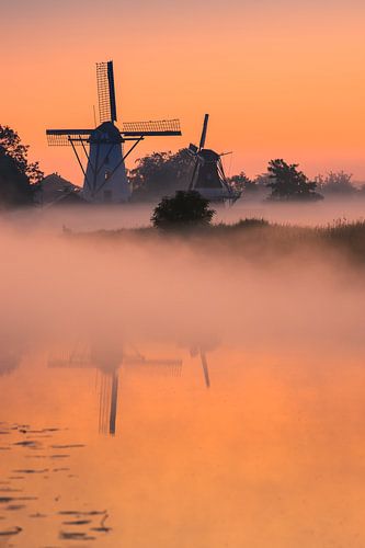 Lever du soleil, Ten Boer, Groningue, Pays-Bas