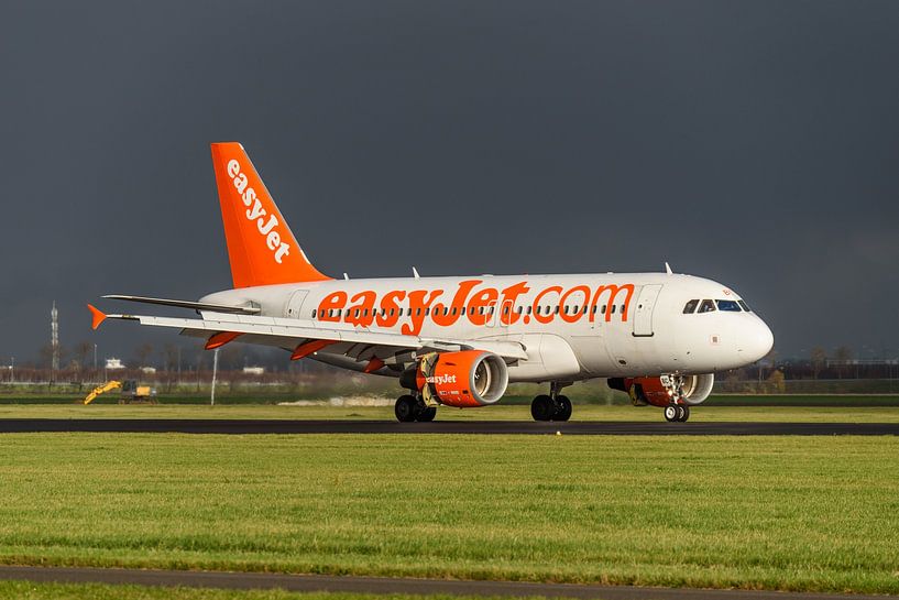EasyJet Airbus A319-111 has landed at Schiphol Airport. by Jaap van den Berg