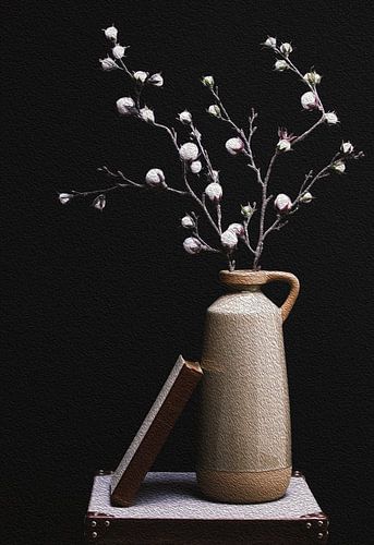 Fleurs artificielles avec vase sur Mei Bakker
