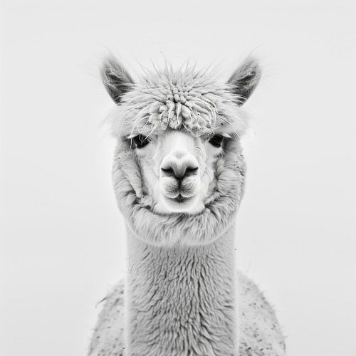 Lama in zwart-wit