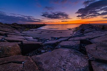 Beach at North Pier after sunset by peterheinspictures
