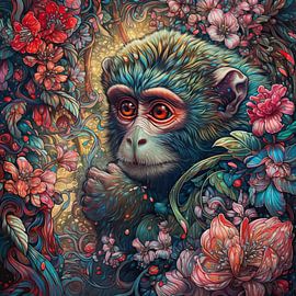  Monkey No. 02 In Colour by ARTEO Paintings