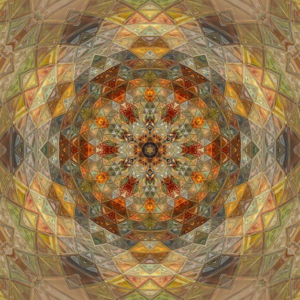 Madala in orange and light yellow by Sabine Wagner
