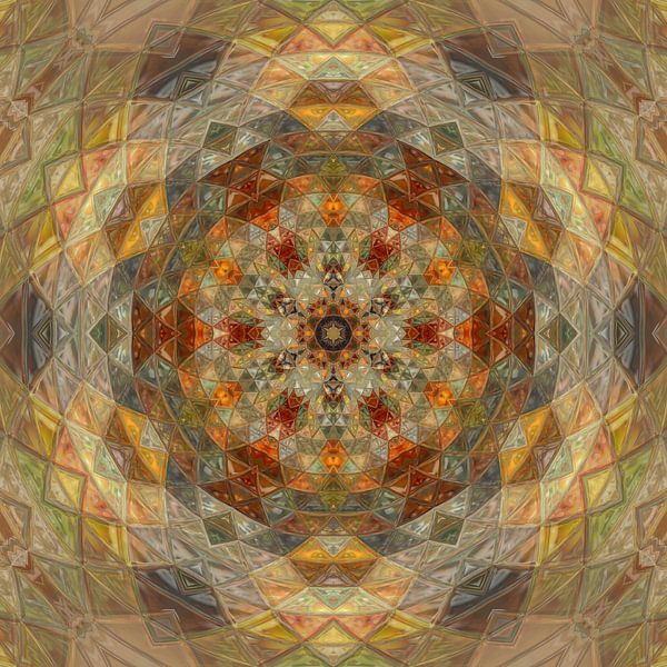 Mandala in orange und hellgelb von Sabine Wagner