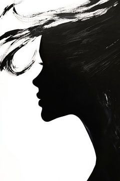 Black and white portrait of a woman - elegance by Poster Art Shop