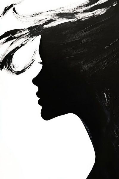 Black and white portrait of a woman - elegance by Poster Art Shop