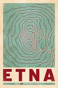 Etna | Kaarttopografie (Retro) van ViaMapia