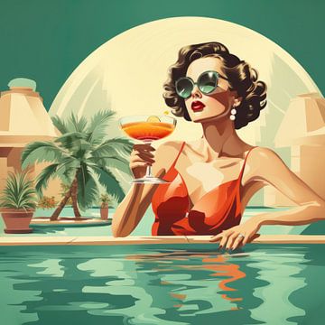 Vrouw bij het zwembad van ARTemberaubend