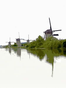 Moulins à vent au canal Kinderdijk