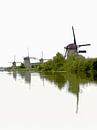 Windmühlen am Kanal von Kinderdijk von Dirk H. Wendt Miniaturansicht