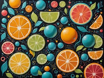 Zomers spektakel van citrusvruchten en kleuren