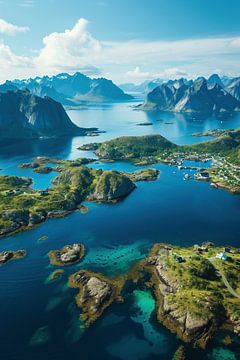 Dromerig Noorwegen van bovenaf van fernlichtsicht