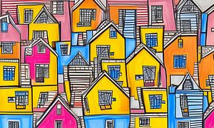 Stad in kleur II van Lily van Riemsdijk - Art Prints with Color