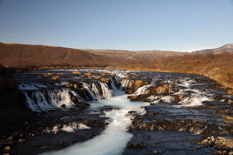 Beautiful Turquoise Bruarfoss Waterfall, Iceland by Frank Fichtmüller