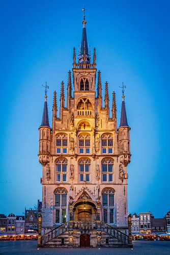 Stadhuis van Gouda in Avondlicht