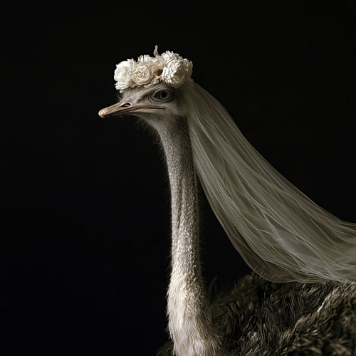 An ostrich as a bride