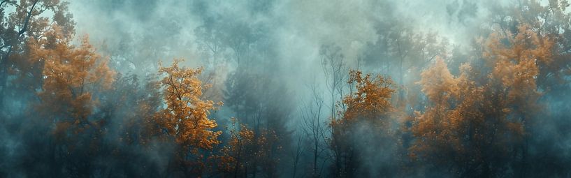 Herbstfarben mit Nebel von fernlichtsicht