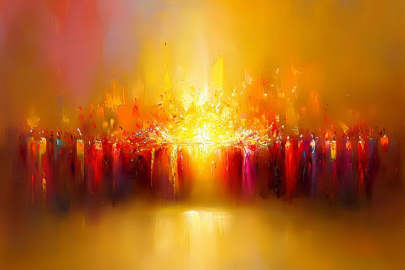 Abstracte kleurenexplosie met vulkaan thema van Art & Soul Creations
