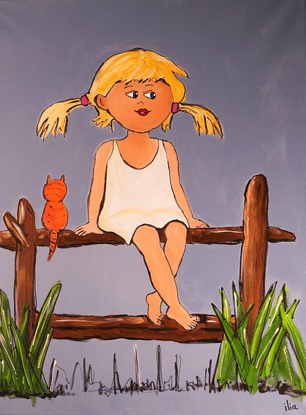 Girl on a fence by Ilia Berends