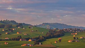 Appenzeller Landschaft bei Sonnenuntergang