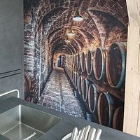 Klantfoto: wijnkelder van Frans Scherpenisse, als behang