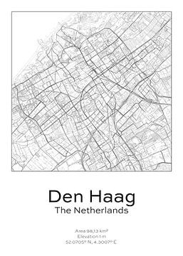 Stads kaart - Nederland - Den Haag van Ramon van Bedaf
