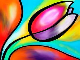 Kleurrijke tulp van Lida Bruinen