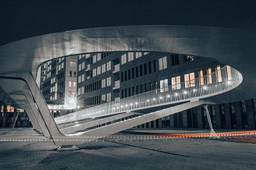 Long exposure light trails at bicycle ramp Park Bridge Antwerp II by Daan Duvillier | Dsquared Photography