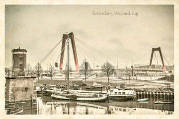 Vintage postcard: Rotterdam, Willemsbridge