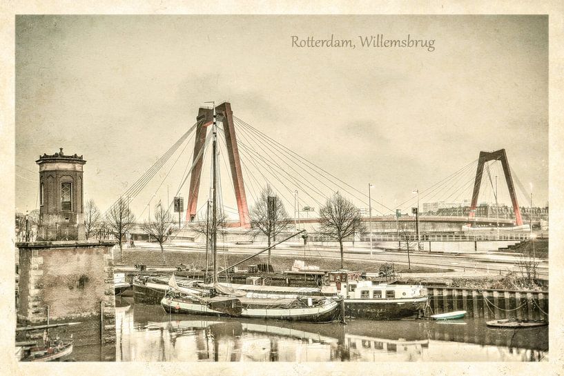 Oude ansichten: Rotterdam Willemsbrug van Frans Blok