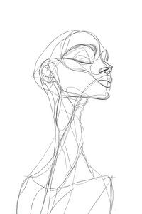 Dessin d'une seule ligne d'une femme en style Klee.