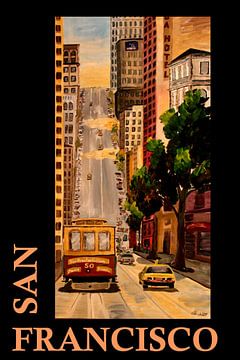 San Francisco Kalifornien Klassisches Retro-Poster von Markus Bleichner