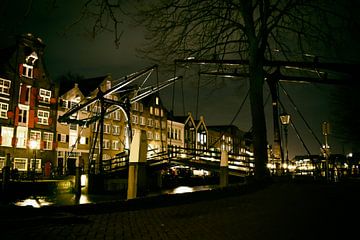 Damiatebrug bij nacht van Wim Brand