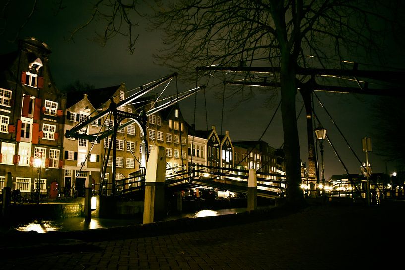 Damiatebrug bij nacht by Wim Brand