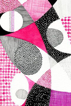 Mid Eeuw Modern Roze van Susan Black by The Artcircle