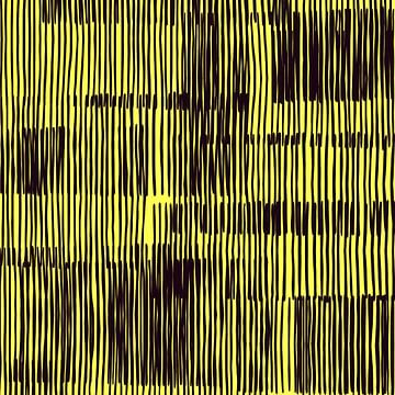 Linien Abstraktion Gelb von Mad Dog Art
