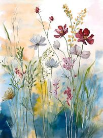 Moderne botanische Malerei: Wildblumen von Studio Pieternel