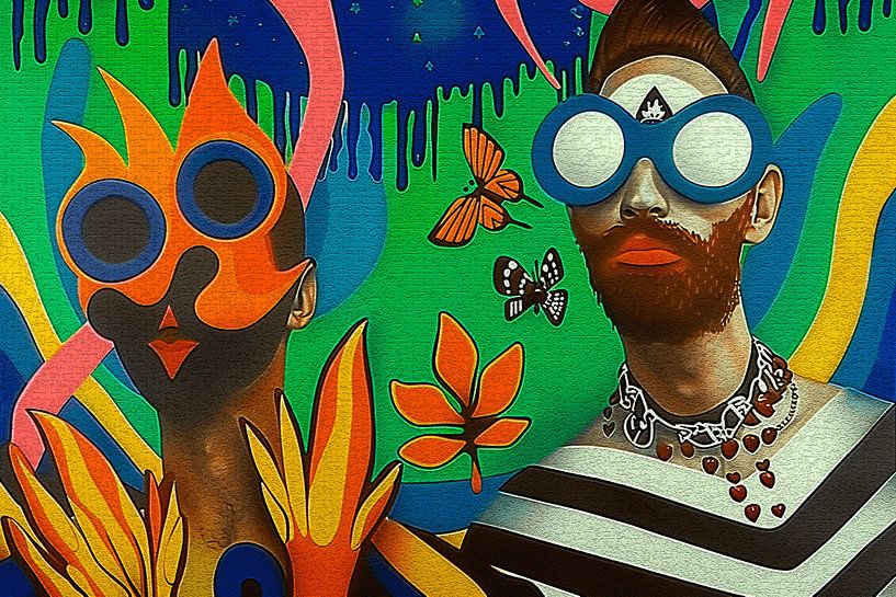 Popart portraits-sun worshippers by Ton Kuijpers