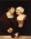 Lucas Cranach.Alte Frau mit jungem Mann von 1000 Schilderijen Miniaturansicht