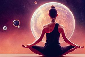 Yoga im Lotussitz, Art Illustration